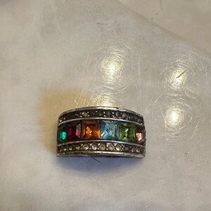 Multicolor Crystal Band Ring - Women Jewelry